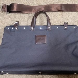 Canvas weekender duffle bag, by Line of Trade in charcoal ,L20xH13xW8
